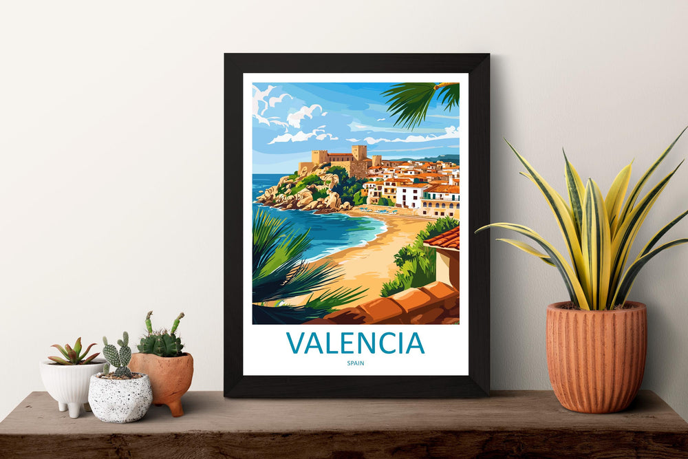 Valencia Travel Print Spain Wall Art Cityscape Poster Coastal Decor Gift for Europe Lover Historic Architecture Art Print