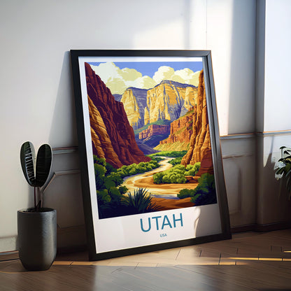Utah Travel Print USA Wall Art Desert Landscape Poster National Park Decor Gift for Adventure Lover Red Rock Scenery Art
