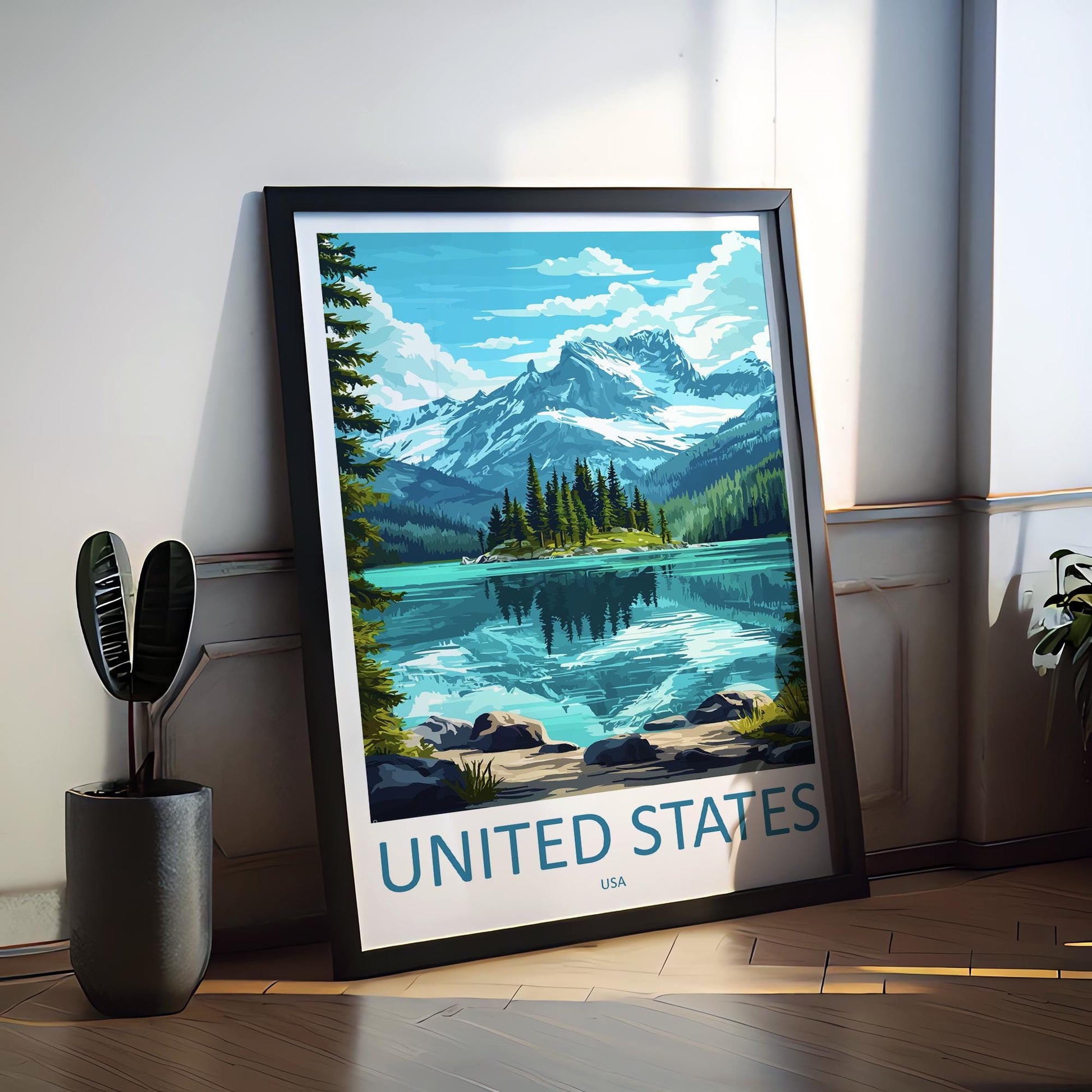 United States Travel Print USA Wall Art Landscape Poster American Decor Gift for Adventure Lover National Parks & Cities Art
