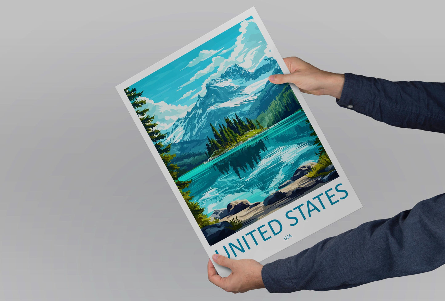 United States Travel Print USA Wall Art Landscape Poster American Decor Gift for Adventure Lover National Parks & Cities Art