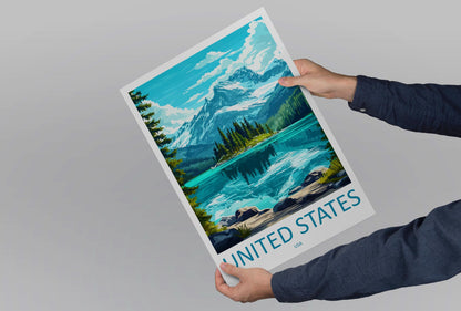 United States Travel Print USA Wall Art Landscape Poster American Decor Gift for Adventure Lover National Parks & Cities Art