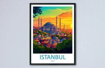 Istanbul Travel Print Turkey Wall Art Cityscape Poster Cultural Decor Gift for History Lover Bosphorus Landscape Art Print