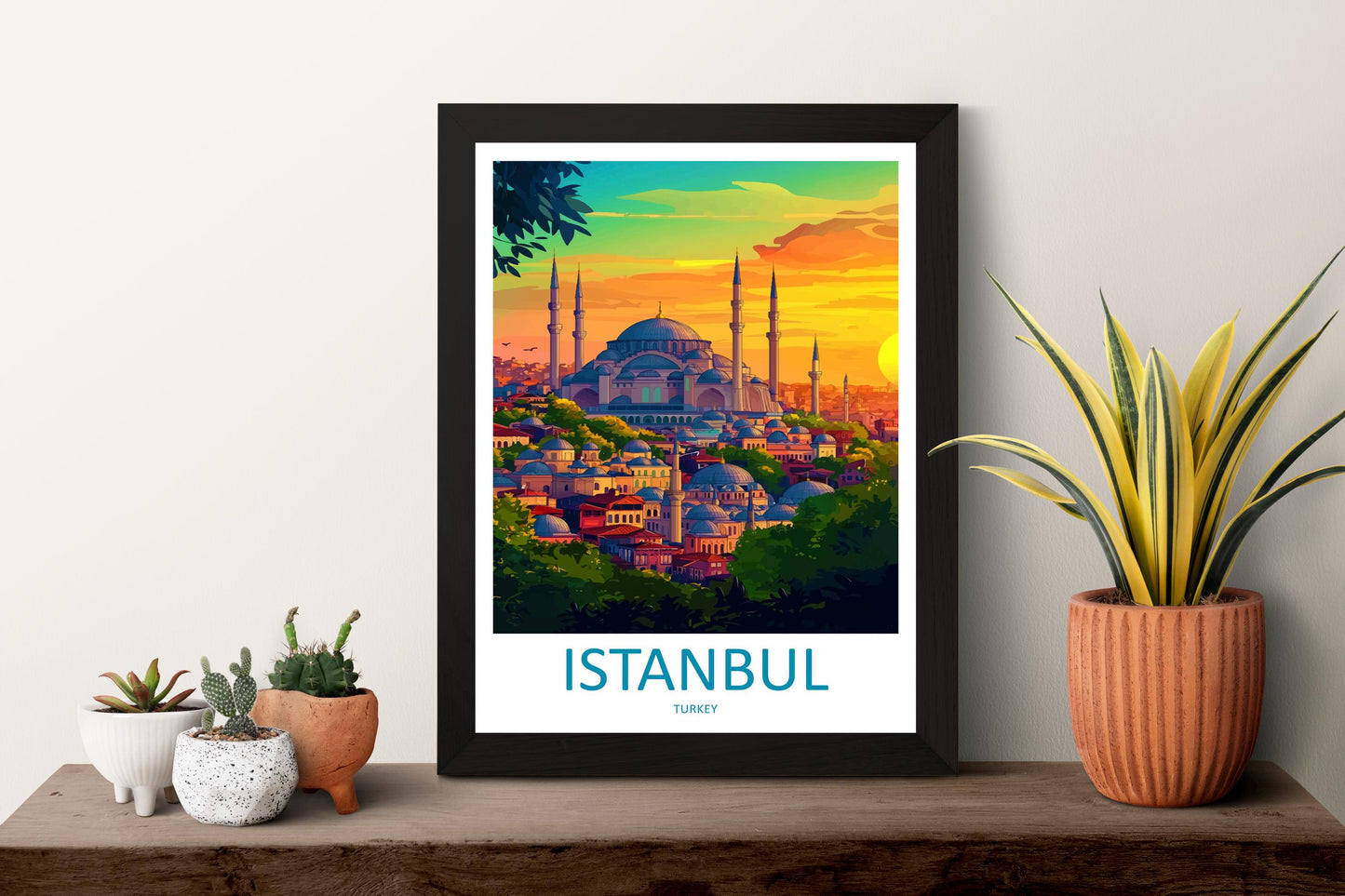 Istanbul Travel Print Turkey Wall Art Cityscape Poster Cultural Decor Gift for History Lover Bosphorus Landscape Art Print