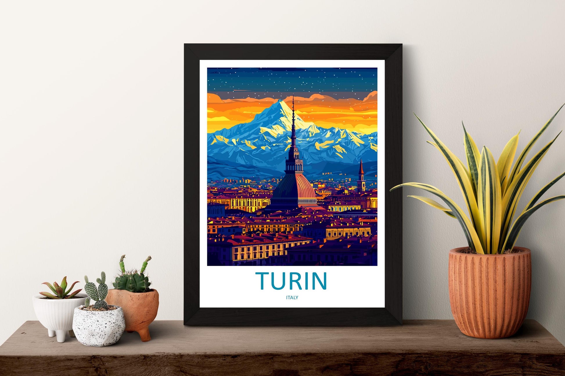 Turin Travel Print Italy Wall Art Cityscape Poster Historic Decor Gift for Architecture Lover Piedmont Landscape Art Print