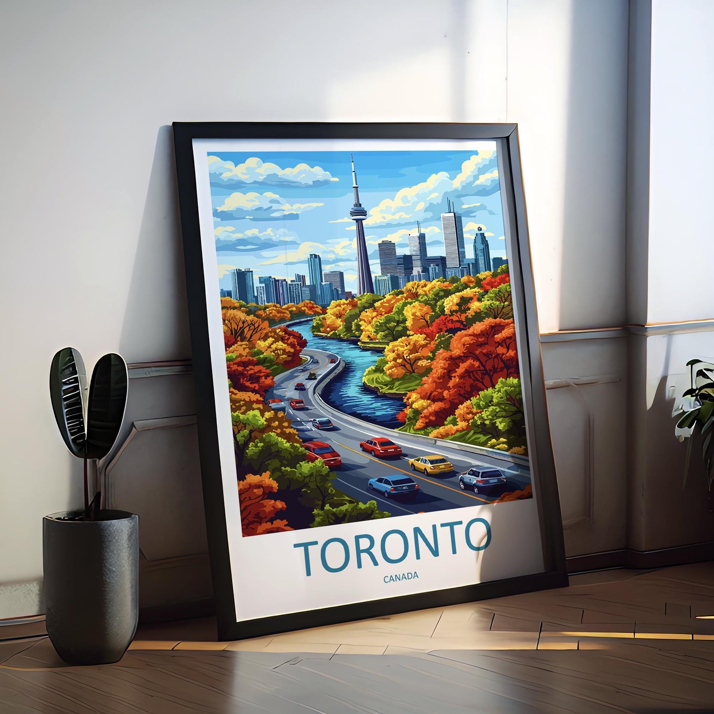 Toronto Travel Print Canada Wall Art City Skyline Poster Urban Decor Gift for Architecture Lover CN Tower Landscape Art Print
