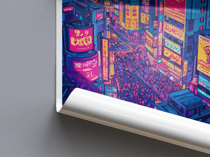 Tokyo Travel Print Japan Wall Art Cityscape Poster Neon Decor Gift for Culture Lover Urban Skyline Landscape Art Print