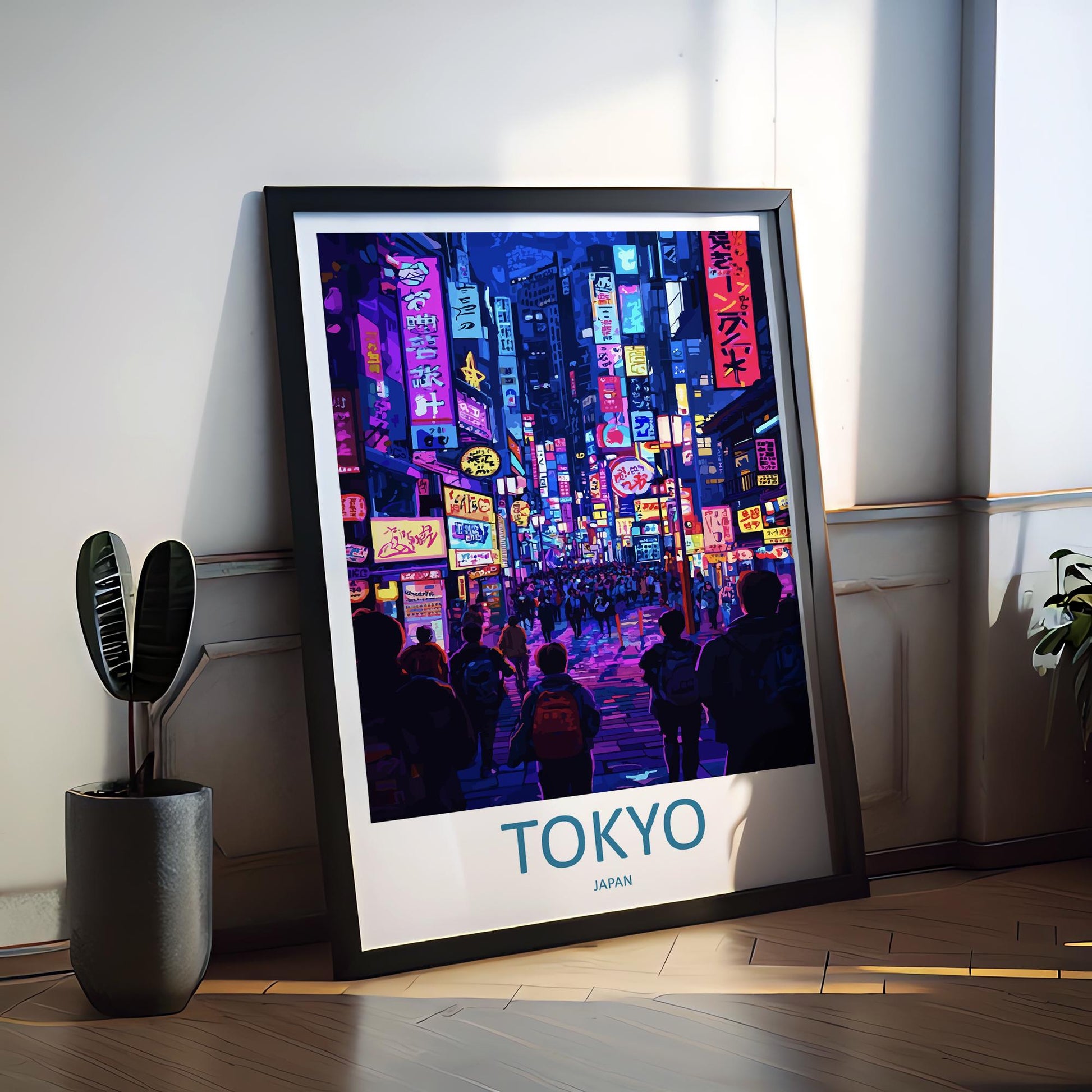 Tokyo Travel Print Japan Wall Art Cityscape Poster Neon Decor Gift for Culture Lover Urban Skyline Landscape Art Print