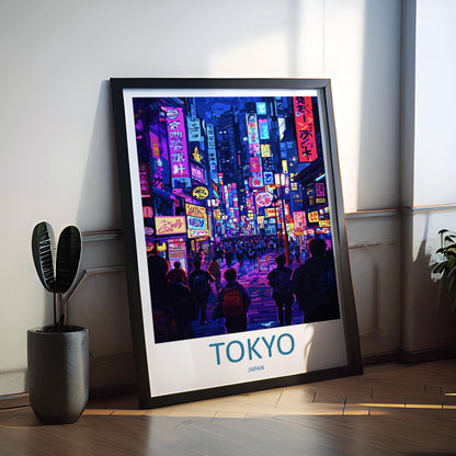 Tokyo Travel Print Japan Wall Art Cityscape Poster Neon Decor Gift for Culture Lover Urban Skyline Landscape Art Print