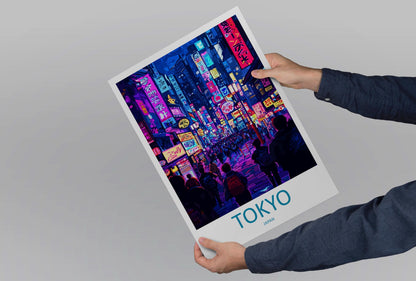 Tokyo Travel Print Japan Wall Art Cityscape Poster Neon Decor Gift for Culture Lover Urban Skyline Landscape Art Print