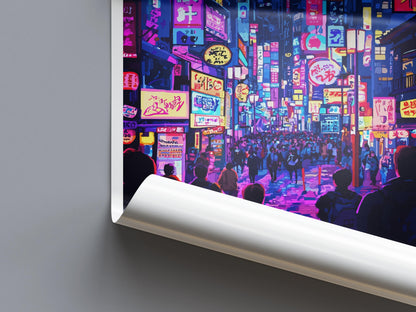 Tokyo Travel Print Japan Wall Art Cityscape Poster Neon Decor Gift for Culture Lover Urban Skyline Landscape Art Print