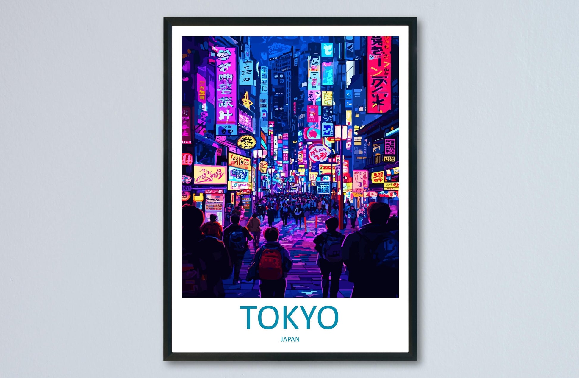 Tokyo Travel Print Japan Wall Art Cityscape Poster Neon Decor Gift for Culture Lover Urban Skyline Landscape Art Print