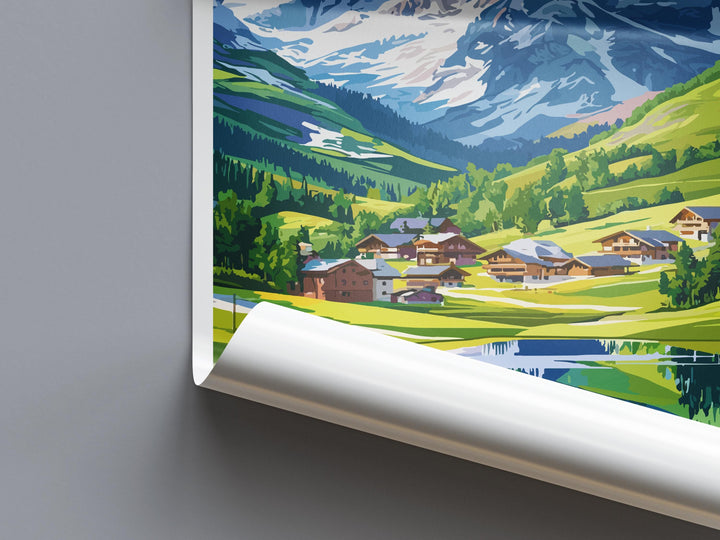 Tignes Travel Print France Wall Art Alpine Landscape Poster Ski Resort Decor Gift for Adventure Lover Mountain Scenery Art