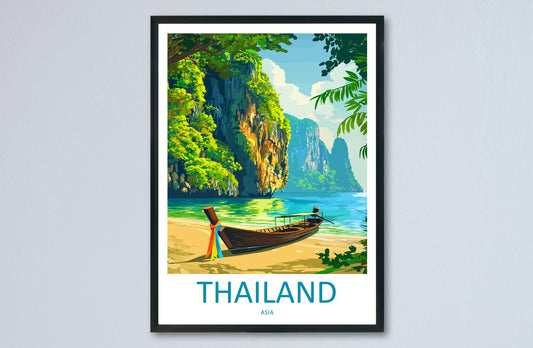 Thailand Travel Print Asia Wall Art Tropical Landscape Poster Cultural Decor Gift for Beach Lover Southeast Asia Art Print