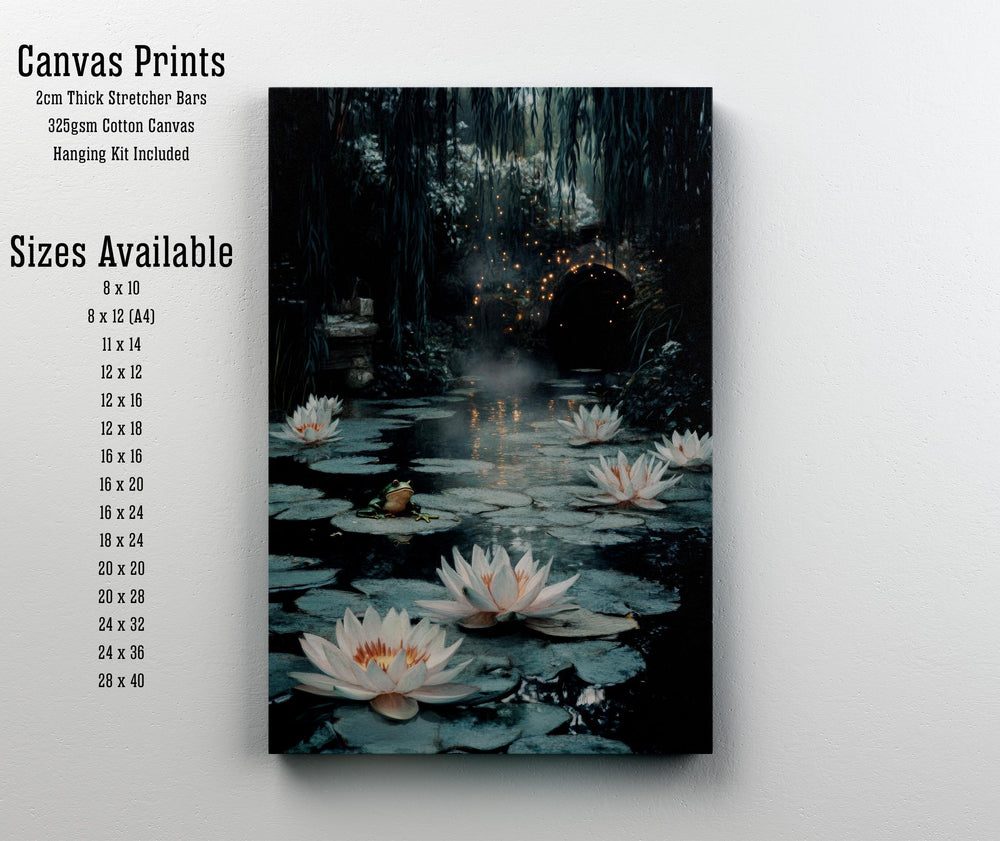 Frog Pond Vintage Art Print: Dark Academia, Cottagecore Decor