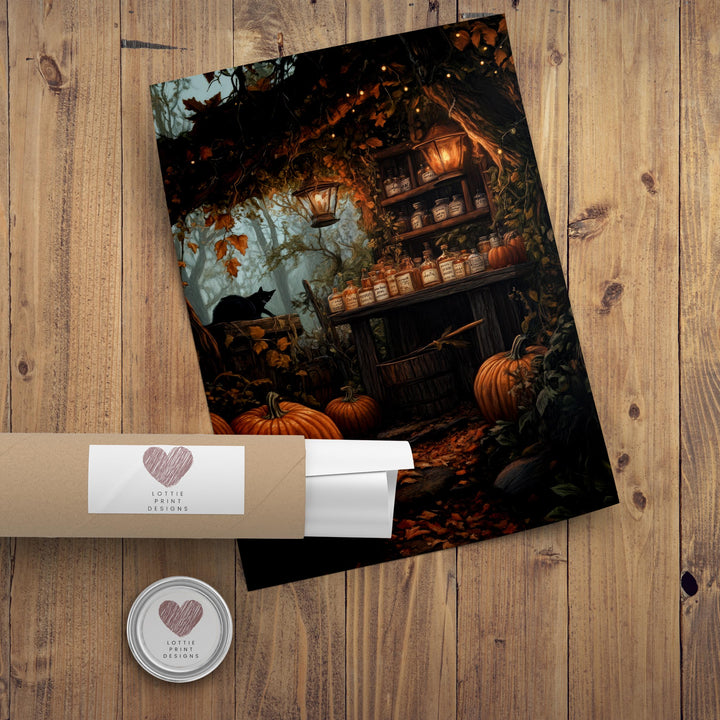 Pumpkin Apothecary Print | Vintage Cottagecore Witchy Wall Art