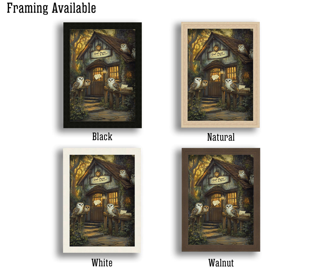 Owl Post Cottage Print, Vintage Witchy Art, Dark Academia Decor