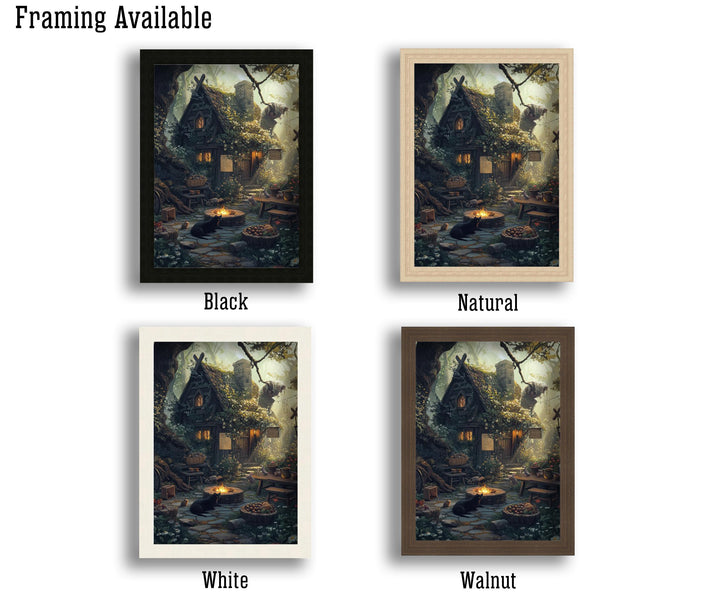 Witch's Cottage Print | Vintage Witchy Art, Dark Academia Decor