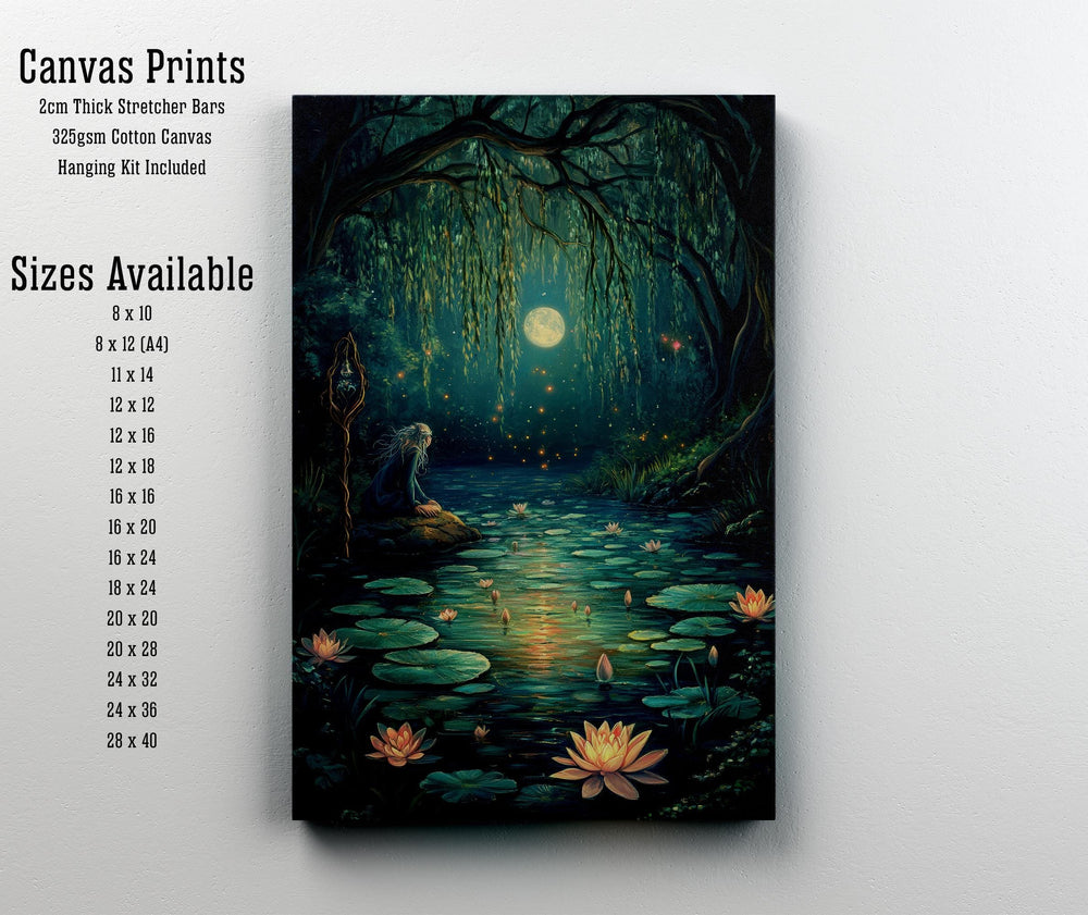Witch Pond Art Print, Cottagecore Dark Academia Decor