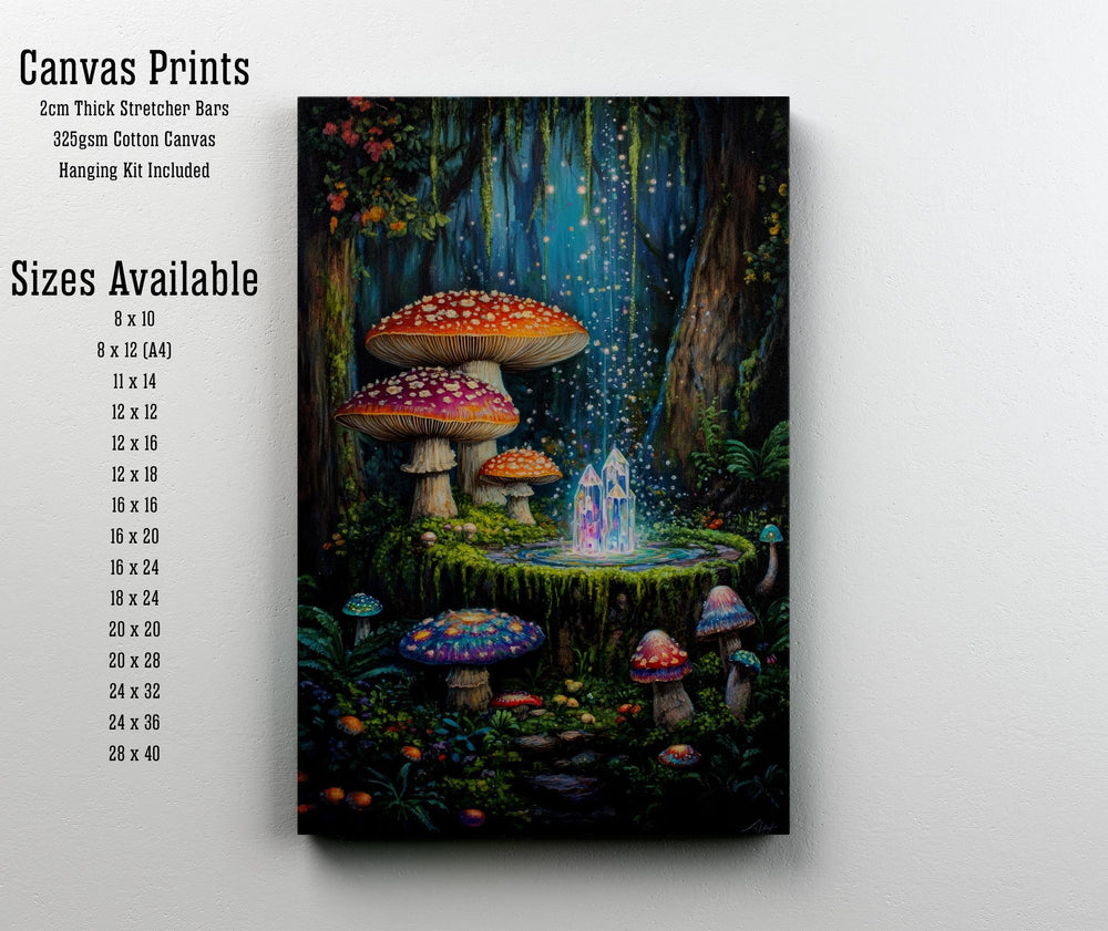Mushroom Forest Print | Vintage Cottagecore Wall Art