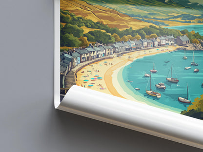 Barmouth Travel Print Barmouth Wall Decor Wales Barmouth Art Barmouth Wall Art Welsh Coast Poster Gift for Beach and Seaside Lovers