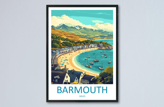 Barmouth Travel Print Barmouth Wall Decor Wales Barmouth Art Barmouth Wall Art Welsh Coast Poster Gift for Beach and Seaside Lovers