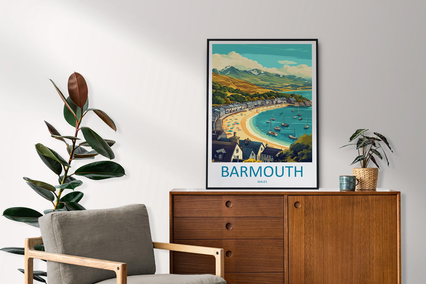 Barmouth Travel Print Barmouth Wall Decor Wales Barmouth Art Barmouth Wall Art Welsh Coast Poster Gift for Beach and Seaside Lovers