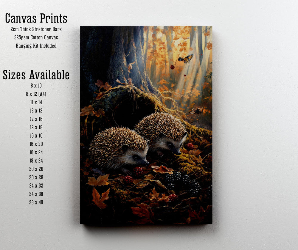 Hedgehog Cottagecore Print: Vintage Woodland Animal Art