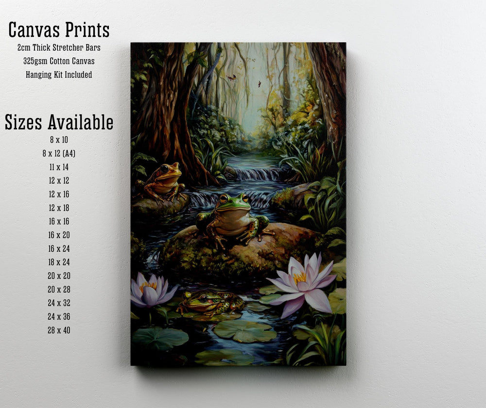 Vintage Frog Print, Cottagecore Woodland Animal Art