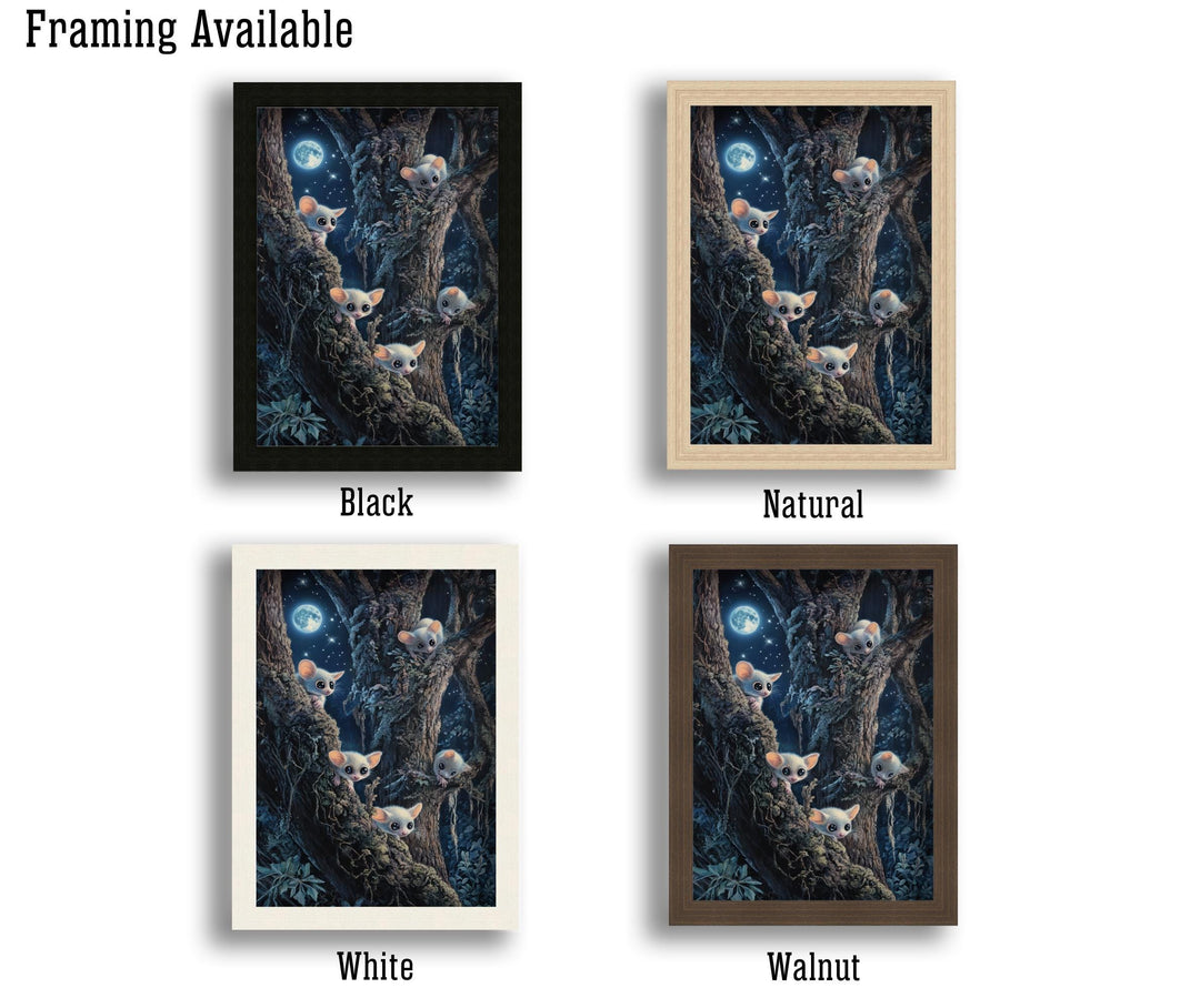 Sugar Gliders Art Print, Vintage Cottagecore Woodland Illustration