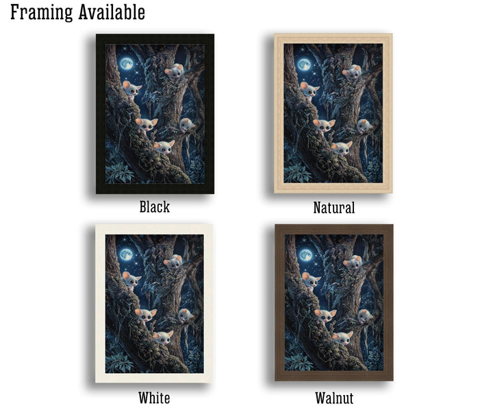 Sugar Gliders Art Print, Vintage Cottagecore Woodland Illustration