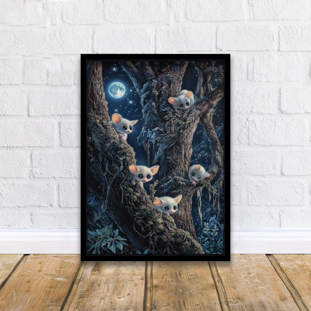 Sugar Gliders Art Print, Vintage Cottagecore Woodland Illustration
