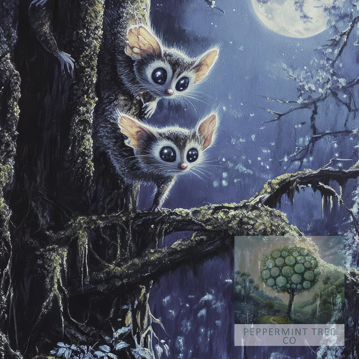 Sugar Glider Print, Vintage Woodland Animal Art