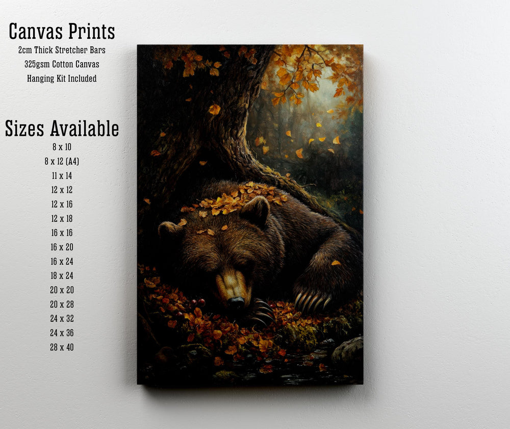 Vintage Forest Bear Print, Cottagecore Woodland Art