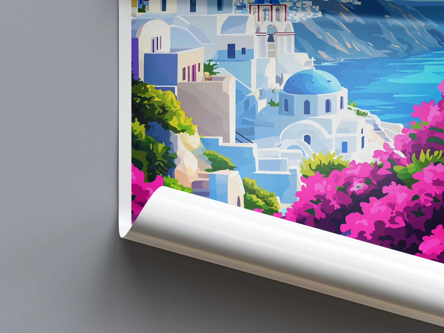 Santorini Travel Print Santorini Wall Art Greece Island Poster Cycladic Decor Gift for Mediterranean Lover Coastal Sunset Art