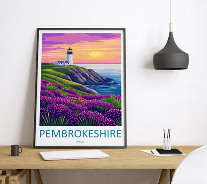 Pembrokeshire Travel Print Wales Wall Art Coastal Path Poster Seaside Decor Gift for Nature Lover UK Landscape Art Print