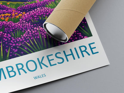 Pembrokeshire Travel Print Wales Wall Art Coastal Path Poster Seaside Decor Gift for Nature Lover UK Landscape Art Print