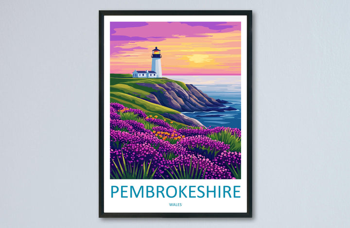 Pembrokeshire Travel Print Wales Wall Art Coastal Path Poster Seaside Decor Gift for Nature Lover UK Landscape Art Print