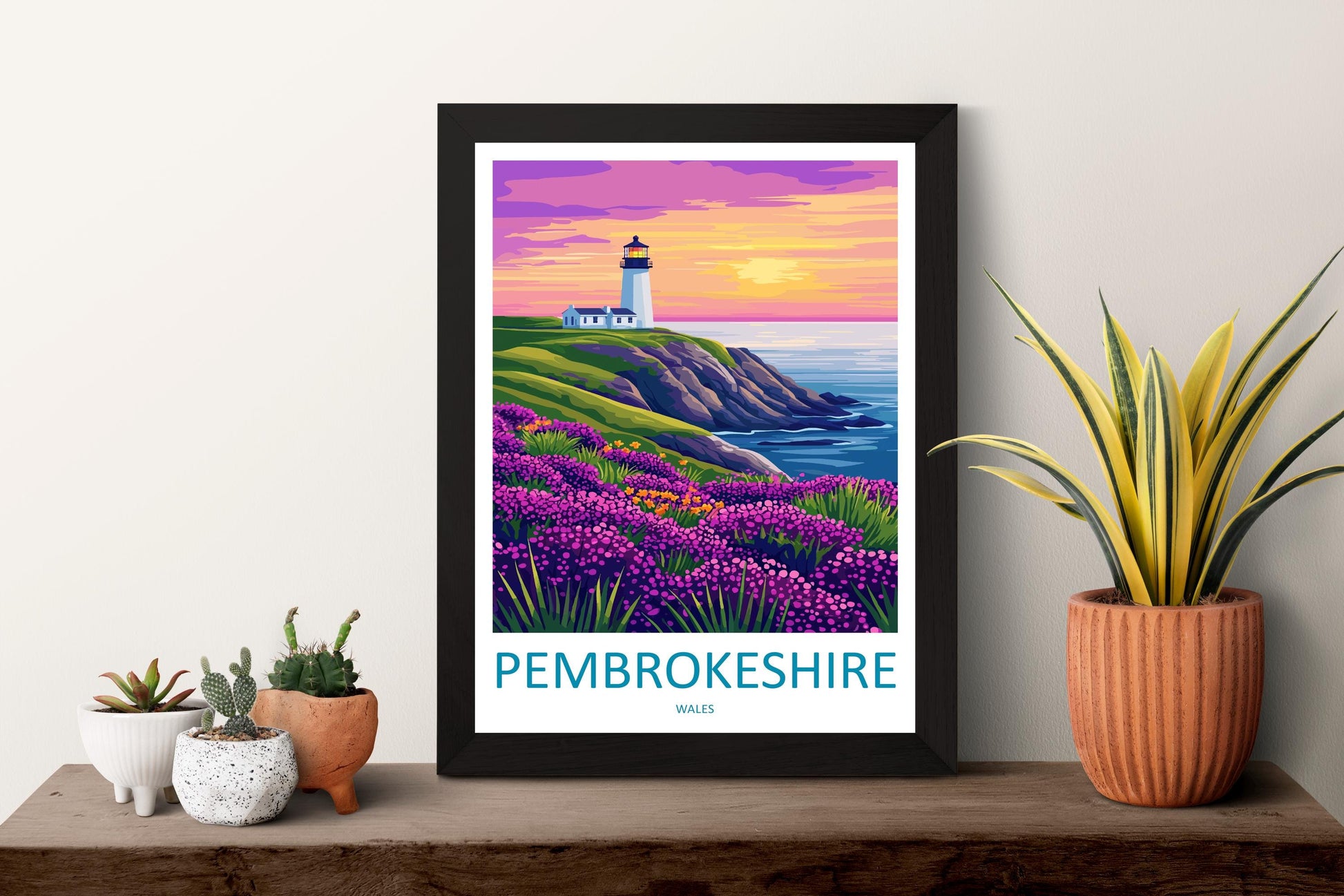 Pembrokeshire Travel Print Wales Wall Art Coastal Path Poster Seaside Decor Gift for Nature Lover UK Landscape Art Print