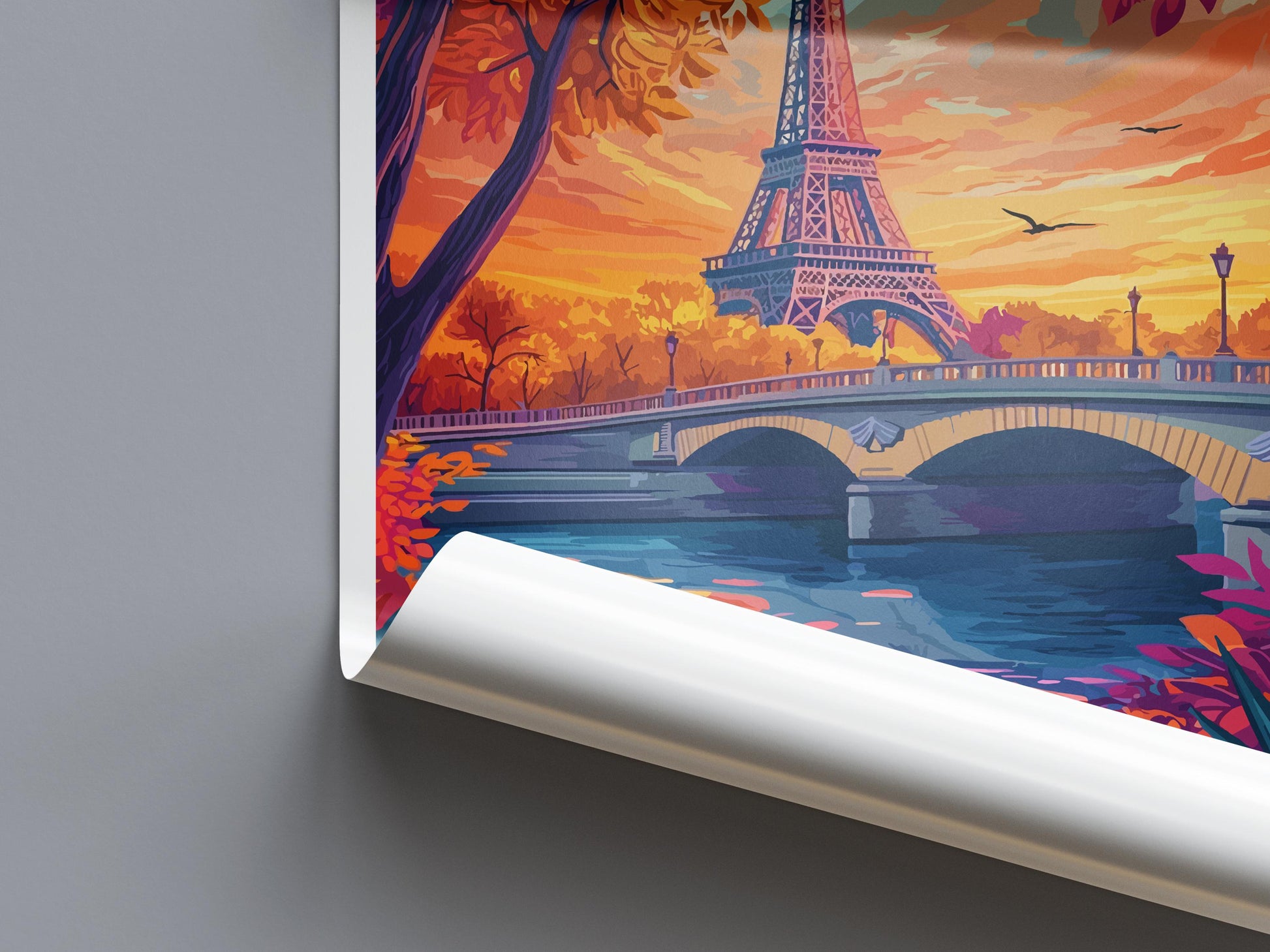 Paris Travel Print France Wall Art Eiffel Tower Poster Romantic Decor Gift for City Lover European Architecture Art Print