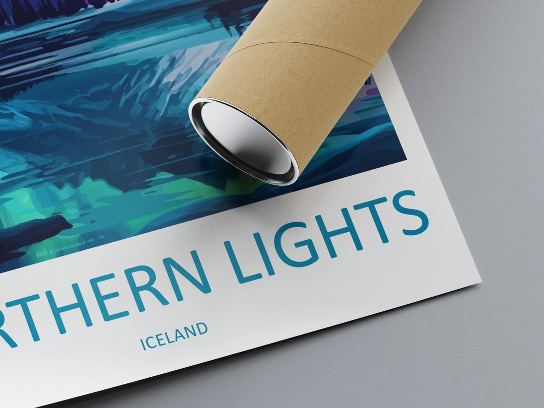 Northern Lights Iceland Print Aurora Wall Art Iceland Night Sky Poster Arctic Decor Gift for Nature Lover Nordic Landscape Art