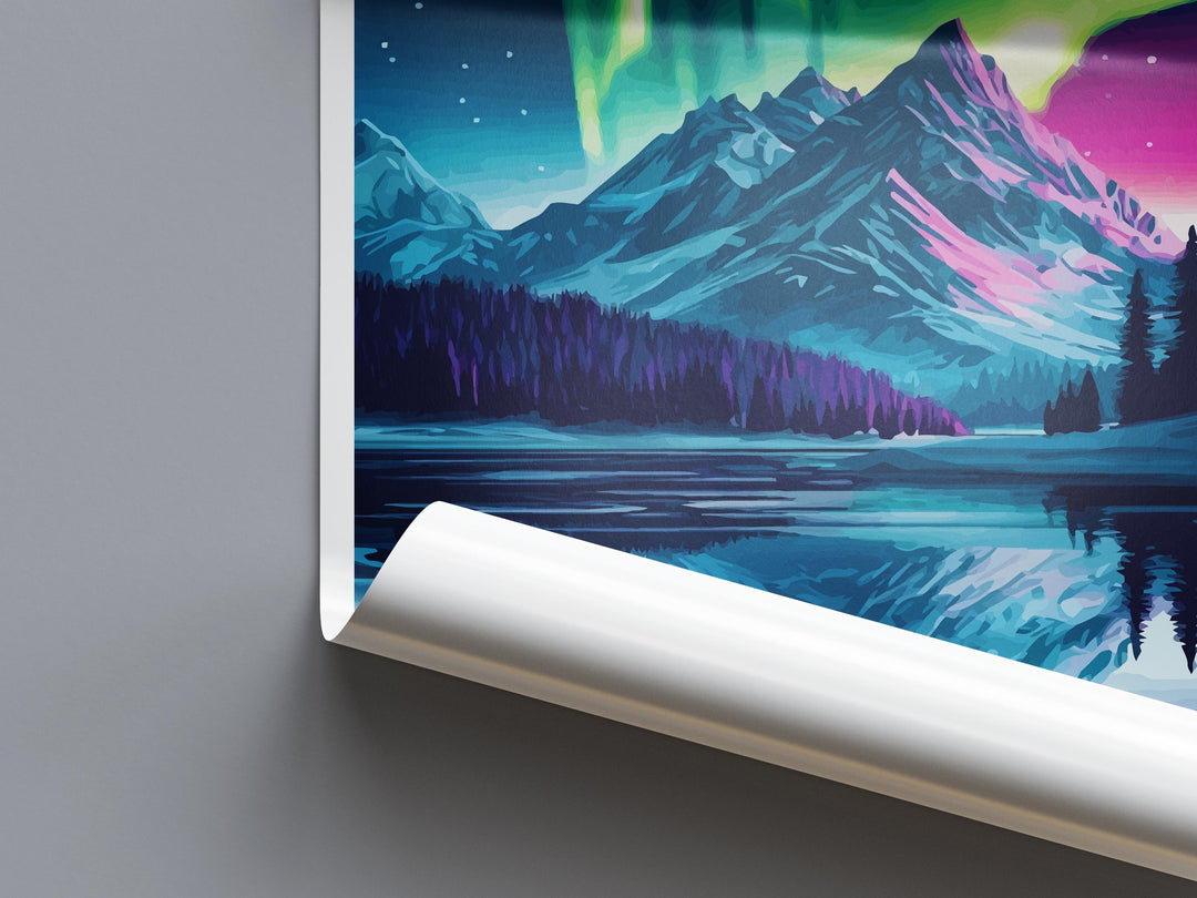Northern Lights Iceland Print Aurora Wall Art Iceland Night Sky Poster Arctic Decor Gift for Nature Lover Nordic Landscape Art