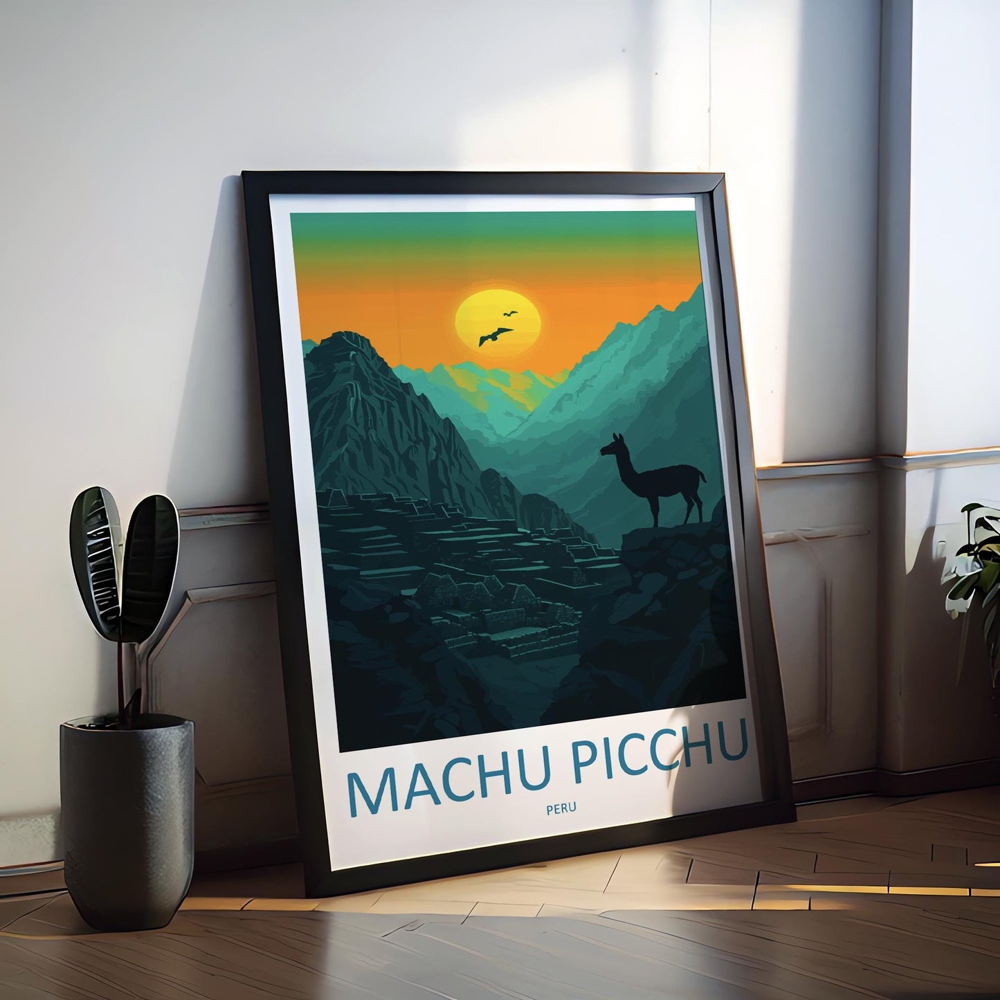 Machu Picchu Travel Print Peru Wall Art Inca Ruins Poster Mountain Decor Gift for History Lover Ancient Landscape Art Print