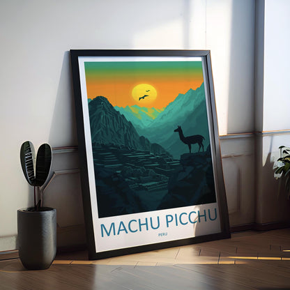 Machu Picchu Travel Print Peru Wall Art Inca Ruins Poster Mountain Decor Gift for History Lover Ancient Landscape Art Print