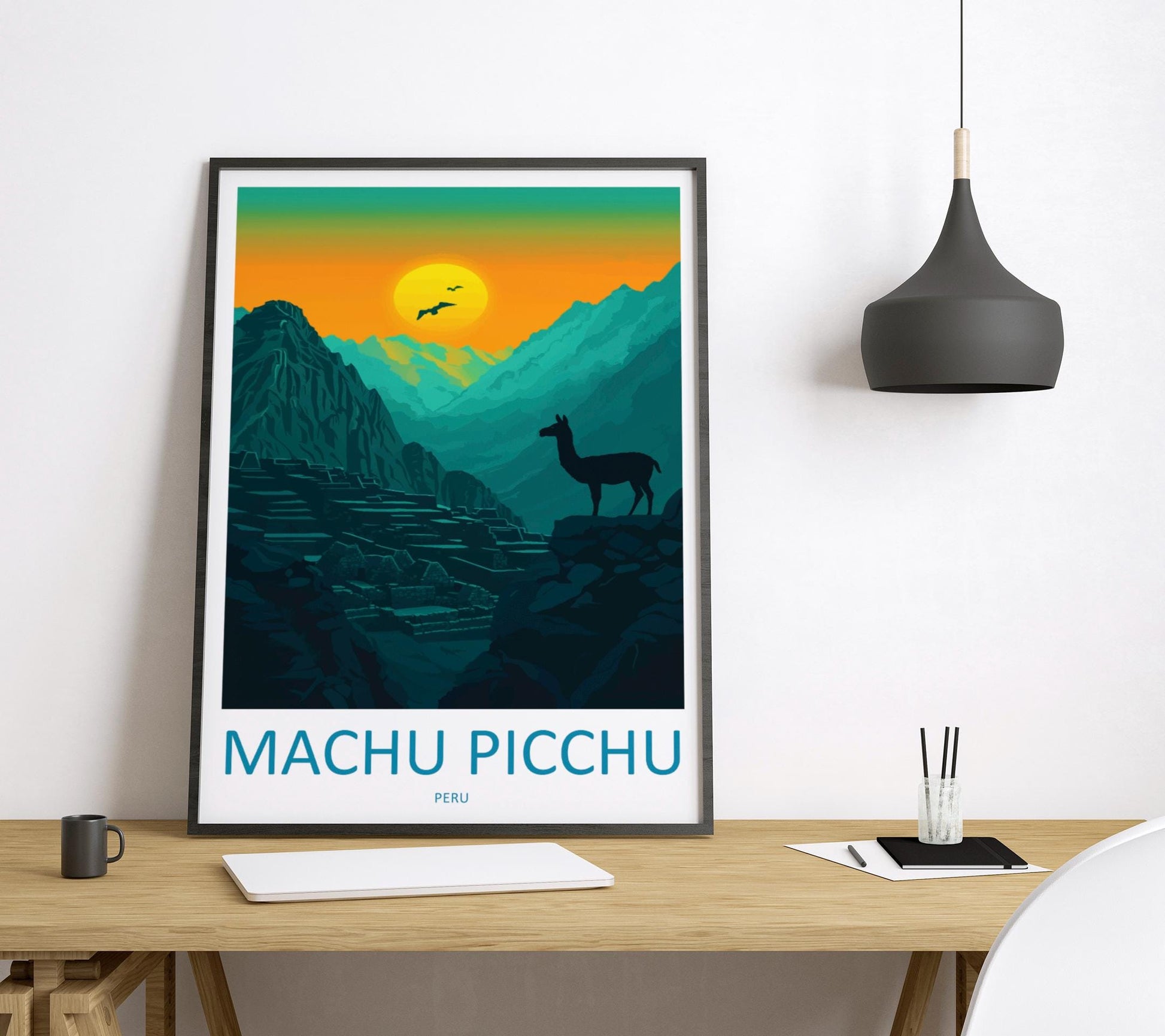 Machu Picchu Travel Print Peru Wall Art Inca Ruins Poster Mountain Decor Gift for History Lover Ancient Landscape Art Print