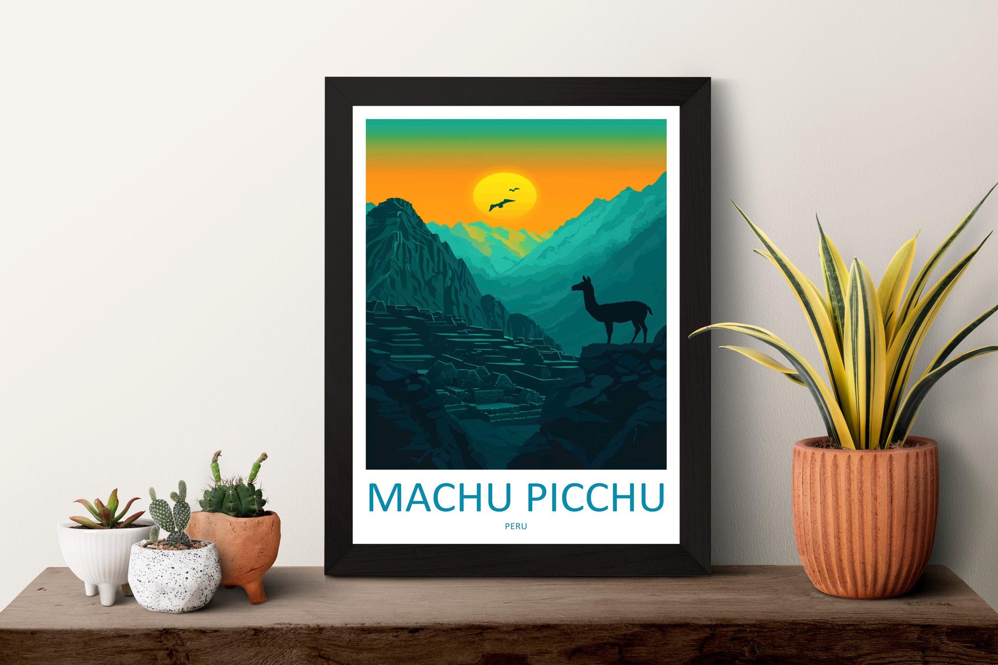 Machu Picchu Travel Print Peru Wall Art Inca Ruins Poster Mountain Decor Gift for History Lover Ancient Landscape Art Print