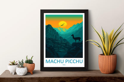 Machu Picchu Travel Print Peru Wall Art Inca Ruins Poster Mountain Decor Gift for History Lover Ancient Landscape Art Print