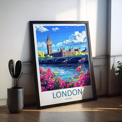 London Travel Print UK Wall Art London City Poster British Decor Gift for City Lover Big Ben Architecture Skyline Art Print