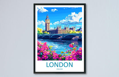 London Travel Print UK Wall Art London City Poster British Decor Gift for City Lover Big Ben Architecture Skyline Art Print