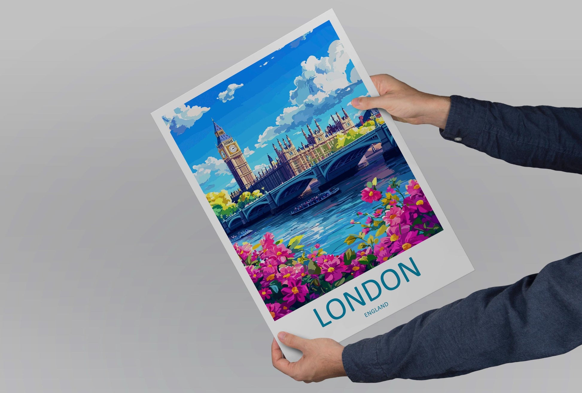London Travel Print UK Wall Art London City Poster British Decor Gift for City Lover Big Ben Architecture Skyline Art Print