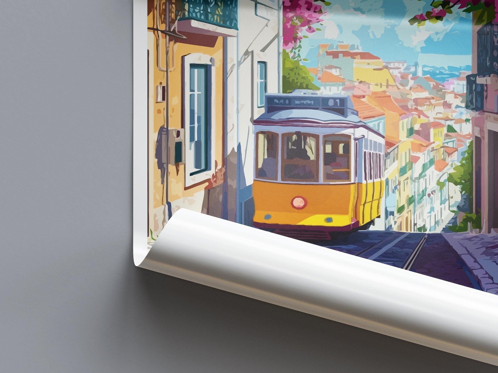 Lisbon Travel Print Portugal Wall Art Lisbon City Poster Coastal Decor Gift for Europe Lover Tile Architecture Art Print